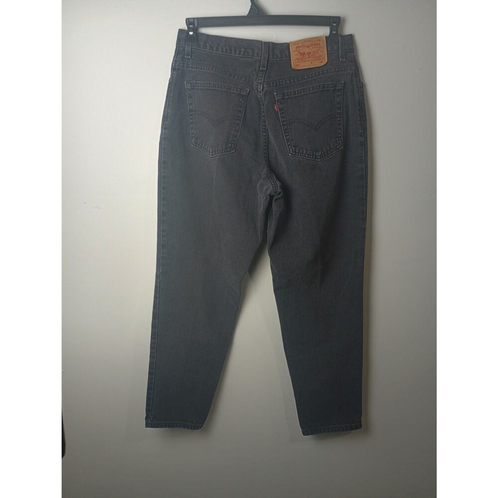 Vintage Levi's 550 Jeans Womens 16 Mis Black Relaxed Fit Tapered Leg Made in USA